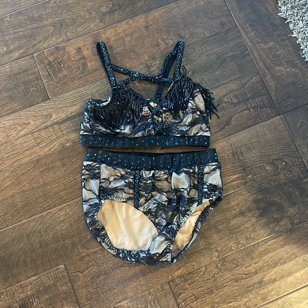 Two piece dance costume- stoned